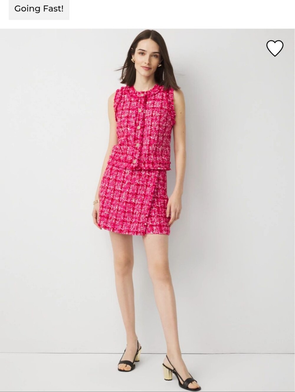 White House Black Market Pink/ Red Tweed Mini Skort - SZ 4 NWTs